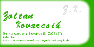 zoltan kovarcsik business card